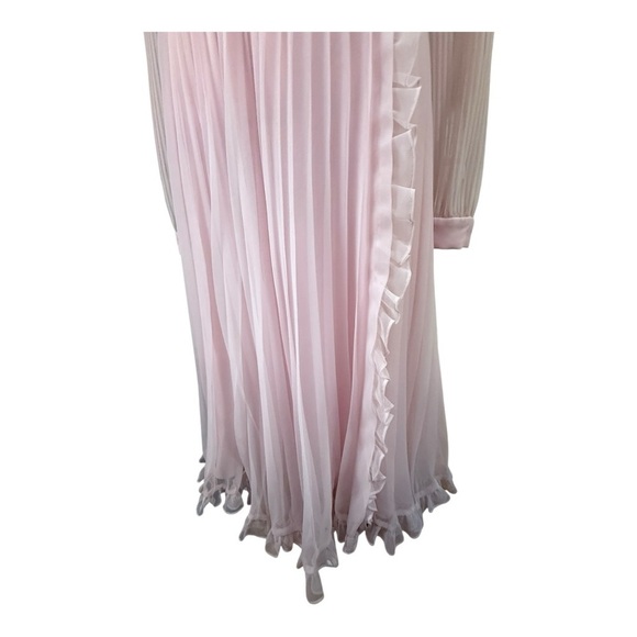 Vintage Miss Elliette Pink Pleated Dress 1980s Midi California Designer - Picture 4 of 16